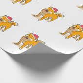 Shiba Inu Santa Claus Dog Kerstmis Cadeaupapier (Hoek)
