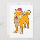 Shiba Inu Santa Claus Dog Kerstmis Feestdagenkaart (Voorkant)