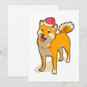 Shiba Inu Santa Claus Dog Kerstmis Feestdagenkaart (Voorkant / Achterkant)