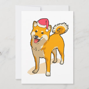 Shiba Inu Santa Claus Dog Kerstmis Feestdagenkaart