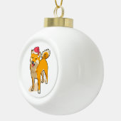 Shiba Inu Santa Claus Dog Kerstmis Keramische Bal Ornament (Rechts)