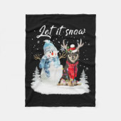Shiba Inu Santa Dog Kerstmis Snowman Xmas Pajama Fleece Deken (Voorkant)