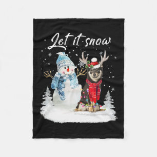 Shiba Inu Santa Dog Kerstmis Snowman Xmas Pajama Fleece Deken