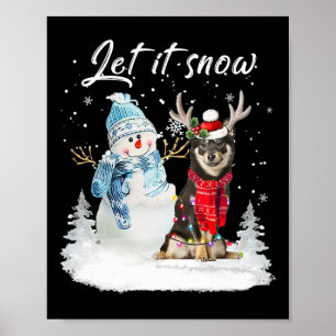 Shiba Inu Santa Dog Kerstmis Snowman Xmas Pajama Poster
