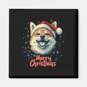 Shiba Inu Santa Hat Vrolijk Kerstfeest Xmas Honden Magneet