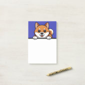 Shiba Inu Schattige Peeking Shiba Puppy Hondenlief Post-it® Notes (Op bureau)