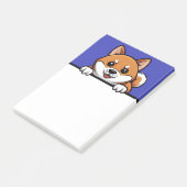 Shiba Inu Schattige Peeking Shiba Puppy Hondenlief Post-it® Notes (Schuin)