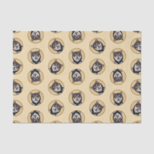 Shiba Inu Schilderen Zwart en Tan Originele Hond A Tissuepapier