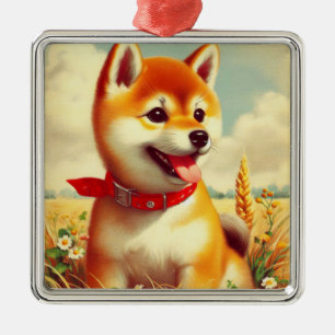 Shiba Inu schilderij Metalen Ornament