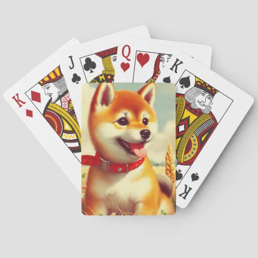 Shiba Inu schilderij Pokerkaarten (Achterkant)