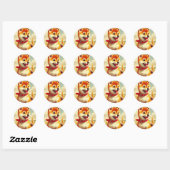  Shiba Inu schilderij Ronde Sticker (Vel)