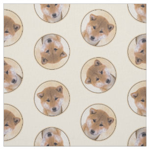 Shiba Inu Schilderij Rood Schattige Originele Pet  Stof