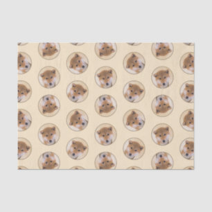Shiba Inu Schilderij Rood Schattige Originele Pet  Tissuepapier