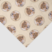 Shiba Inu Schilderij Rood Schattige Originele Pet  Tissuepapier (Detail)