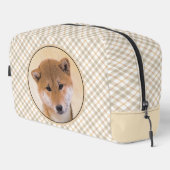 Shiba Inu Schilderij Rood Schattige Originele Pet Toilettasje (Rechterhoek)