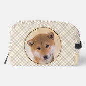 Shiba Inu Schilderij Rood Schattige Originele Pet Toilettasje (Achterkant)