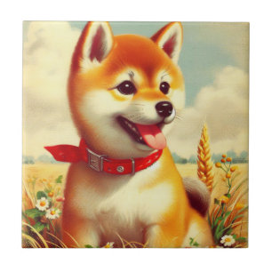Shiba Inu schilderij Tegeltje