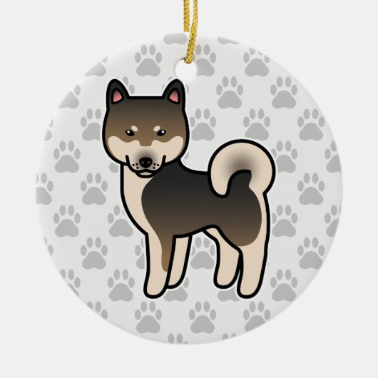 Shiba Inu Sesam Keramisch Ornament (Voorkant)