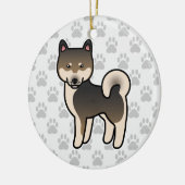 Shiba Inu Sesam Keramisch Ornament (Links)