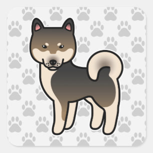 Shiba Inu Sesam Vierkante Sticker