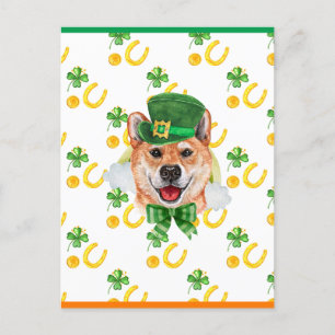 Shiba Inu Shamrock St. Patricks Day Feestdagenkaart