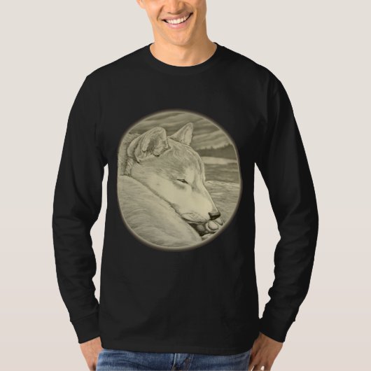 Shiba Inu Shirten Art Mannen Shirt Dog Art Shirten (Voorkant)