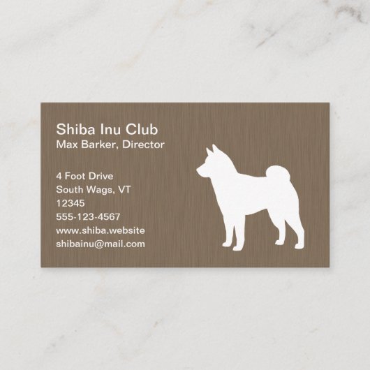Shiba Inu Silhouet Visitekaartje (Voorkant)