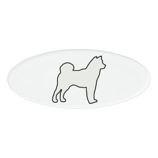 Shiba Inu silhouette crème Naambadge (Voorkant)