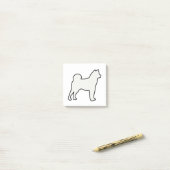 Shiba Inu silhouette crème Post-it® Notes (Op bureau)