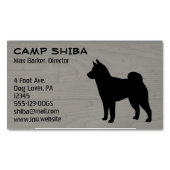Shiba Inu Silhouette | Hondenras houtstijl Visitekaartje Magneet (Voorkant)