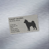Shiba Inu Silhouette | Hondenras houtstijl Visitekaartje Magneet (Voorbeeld)