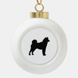 Shiba Inu silo black.png Keramische Bal Ornament