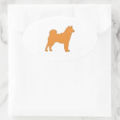 Shiba Inu silo color.png Ovale Sticker (Tas)