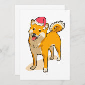 Shiba Inu Sinterklaas Hond Kerstmis Feestdagenkaart (Voorkant / Achterkant)