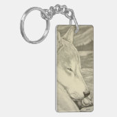 Shiba Inu Sleutelhanger Shiba Inu Dog Art Gifts (Voorkant Links)