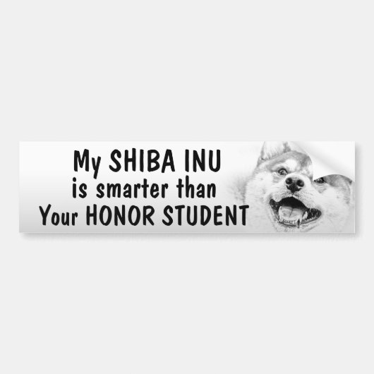 Shiba Inu - Smarter dan eerling student - grappig Bumpersticker (Voorkant)