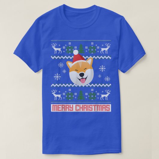 Shiba Inu Snow Kerstman Ugly T-shirt (Design voorkant)