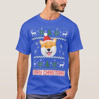 Shiba Inu Snow Kerstman Ugly T-shirt