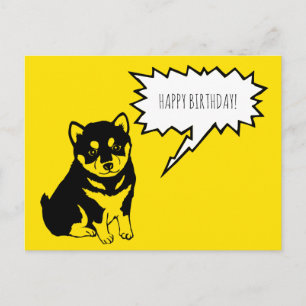 Shiba Inu Speech Bubble Happy Birthday Briefkaart