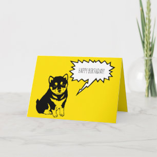 Shiba Inu Speech Bubbles Happy Birthday Greep Kaart