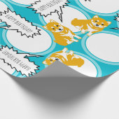 Shiba Inu Speech Bubbles Happy Birthday W paper Cadeaupapier (Hoek)