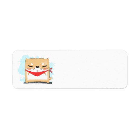Shiba Inu Square cartoon Etiket (Voorkant)