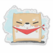 Shiba Inu Square cartoon Sticker (Voorkant)