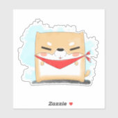 Shiba Inu Square cartoon Sticker (Vel)
