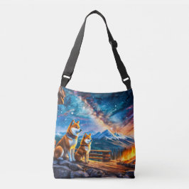 Shiba Inu Star Gazing Design van Rich AMeN Gill Crossbody Tas