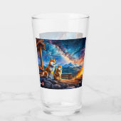 Shiba Inu Star Gazing Design van Rich AMeN Gill Glas (Achterkant)