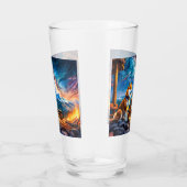 Shiba Inu Star Gazing Design van Rich AMeN Gill Glas (Rechts)