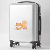 Shiba Inu stretching cartoon Sticker (Koffer)