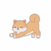 Shiba Inu stretching cartoon Sticker (Voorkant)