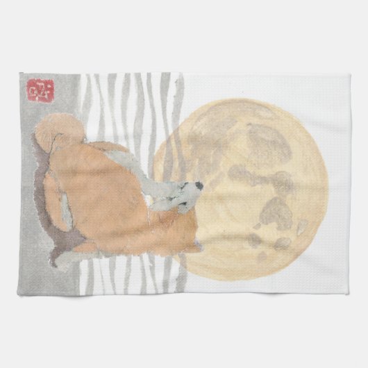 Shiba Inu, Super Moon Theedoek (Horizontaal)